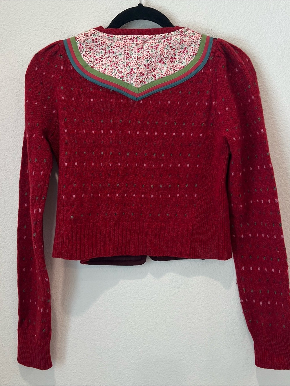 Anthropologie Autumn Deepens Cardigan small Wool blend Alpine Tyrolean Rustic - Picture 3 of 5